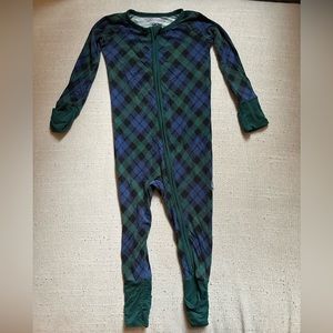 Little Sleepies Baby plaid Navy Footie, Sz 12-18 mos. Gently worn